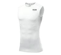 TCA Men's HyperFusion Compression Shirt - Base Layer Workout Training Running Gym Compression Vest - White, XL