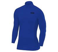 TCA Men's SuperThermal Compression Base Layer Football Running Top Long Sleeve Thermal - Mock Neck - Dazzling Blue, M