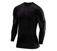 TCA Men's SuperThermal Compression Base Layer Top Long Sleeve Thermal Under Shirt - Black Stealth, S