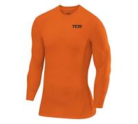 TCA Men's SuperThermal Compression Base Layer Top Long Sleeve Thermal Under Shirt - Orange, M