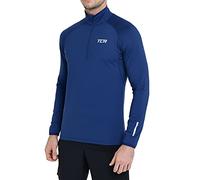 TCA Men's Winter Run Half-Zip Long Sleeve Running ReflectiveTraining Workout Outdoor Athletic Top - Blueprint, M