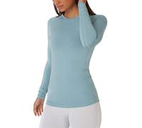 TCA Super Thermal Long Sleeve Women Running, Ski Base Layer - Compression Shirts Woman, Workout Tops for Women - Tourmaline, XL