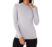 TCA Super Thermal Long Sleeve Women Running, Ski Base Layer - Compression Shirts Woman, Workout Tops for Women - Marl Grey, XS