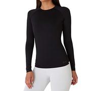 TCA Super Thermal Tops Womens, Long Sleeve Tops Women Running, Ski Base Layers - Compression Shirts Woman - Black Rock, M
