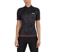TCA Women's All-Day Cycling Jersey - Lightweight Short Sleeve Bike Clothing Shirt - Athletic Fit Bicycle Shirt with 3 Cycling Back Pockets - Black Graphic, XL