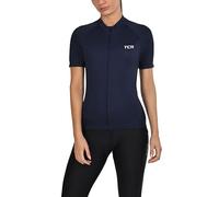 TCA Women's All-Day Cycling Jersey - Lightweight Short Sleeve Bike Shirt - Athletic Fit Bicycle Shirt with 3 Cycling Back Pockets - Navy Blazer, L