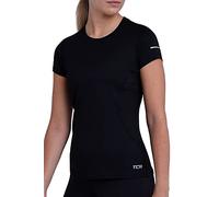 TCA Women's Atomic Short Sleeve Quickdry Gym Running Training Top - Black Stealth, L