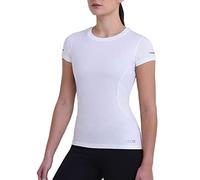 TCA Women's Atomic Short Sleeve Quickdry Gym Running Training Top - White (UPF 50+), M