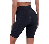 TCA Women's Equilibrium Yoga Workout Athletic Gym Running High Waisted Short with Phone Pocket - Navy Eclipse, S