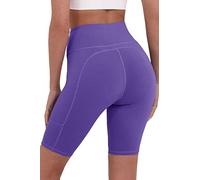 TCA Women's Equilibrium Yoga Workout Athletic Gym Running High Waisted Short with Phone Pocket - Passion Flower, M