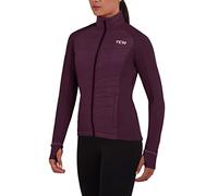 TCA Women's Excel Runner All-Season Reflective Hooded Thermal Water Repellent Packable Running Training Jacket with Pockets - Prune Purple, S