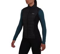 TCA Women's Excel Runner Walking Hiking Lightweight Thermal Padded Vest with Zipper Pockets, Winter Puffer for Women - Black Stone, S
