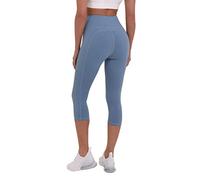 TCA Womens High Waisted 7/8 Length Capri Tight Gym Workout Fitness Running Leggings with Pocket - Blue Shadow, S