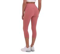 TCA Womens High Waisted 7/8 Length Capri Tight Gym Workout Fitness Running Leggings with Pocket - Dusty Rose, XS