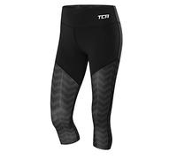 TCA Women's Impulse Printed Running Capri 3/4 Tight - Black/Asphalt S