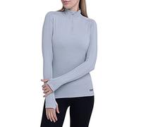TCA Women's Lightweight Fusion QuickDry Long Sleeve Half-Zip Running Top - Cool Grey Heather, M