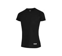 TCA Women's Lightweight Short Sleeve Shirt - Breathable Athletic Running T-Shirt for Yoga, Running, Gym, Training, and Fitness - Black Stealth, S