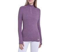 TCA Women's Lightweight Workout Fusion Quickdry Long Sleeve Half-Zip Running Top with Thumbholes and Pocket