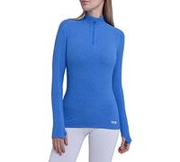 TCA Women's Lightweight Workout Fusion Quickdry Long Sleeve Half-Zip Running Top with Thumbholes and Pocket