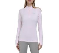 TCA Women's Winter Run Half-Zip Long Sleeve Running Reflective Training Workout Outdoor Athletic Top - Pink Touch, M