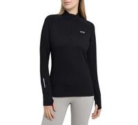 TCA Women's Winter Run Half-Zip Long Sleeve Running Reflective Training Workout Outdoor Athletic Top - Black, XS