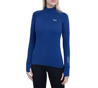 TCA Women's Winter Run Half-Zip Long Sleeve Running Reflective Training Workout Outdoor Athletic Top - Blueprint, L