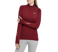 TCA Women's Winter Run Half-Zip Long Sleeve Running Reflective Training Workout Outdoor Athletic Top - Cabernet, L