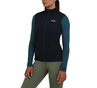 TCA Women's Reflective Flyweight Wind-Proof Running Workout Training Cycling Gilet with Zip Pockets - Black Night, XS