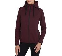 TCA Womens Revolution Tech Workout Thermal Running Hoodie Jacket with Zip Pockets and Thumbholes - Burgundy Marl, L