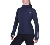 TCA Women's Running Softshell Jacket. Reflective Breathable Packable Jacket with Zip Pockets - Navy Blazer, M