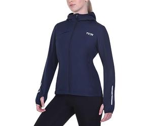 TCA Women's Running Softshell Jacket. Reflective Breathable Packable Jacket with Zip Pockets - Navy Blazer, L