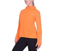 TCA Women's Running Softshell Jacket. Reflective Breathable Packable Jacket with Zip Pockets - Neon Orange, XS