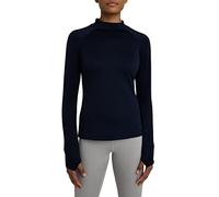 TCA Women's SuperThermal Long Sleeve Performance Base Layer Running Training Workout Top - Mock Neck - with Thumbholes - Night Sky, XS