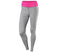 TCA Women's SuperThermal Performance Workout High Waisted Running Training Tights Leggings with Pocket - Marl Grey/Cabaret, XS