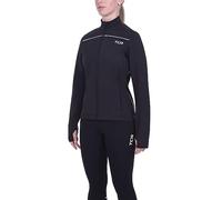 TCA Women's Thermal Cycling Running Jacket Reflective Breathable Windproof Jacket with Zip Pockets - Black Stealth, L