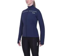 TCA Women's Thermal Cycling Running Jacket Reflective Breathable Windproof Jacket with Zip Pockets - Navy Blazer, L