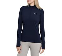 TCA Women's Winter Run Half-Zip Long Sleeve Running Reflective Training Workout Outdoor Athletic Top - Night Sky, S