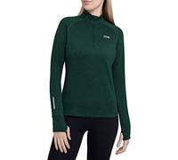 TCA Women's Winter Run Half-Zip Long Sleeve Running Reflective Training Workout Outdoor Athletic Top - Woodland, S