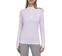 TCA Women's Winter Run Half-Zip Long Sleeve Running Reflective Training Workout Outdoor Athletic Top - Pink Touch, XS