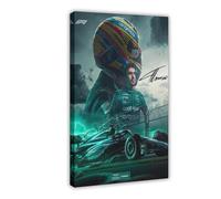 tcagd Fernando Alonso Famous Spanish F1 Driver Cool Autograph Poster Canvas Poster Wall Art Decor Print Picture Paintings for Living Room Bedroom Decoration 12x18inch(30x45cm)