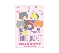 tcagd Fruits Basket X Hello Kitty And Friends - Group Wall Canvas Poster Bedroom Decor Landscape Office Room Decor Gift 12x18inch(30x45cm)