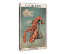tcagd Lobster Telephone Dali Painting, Salvador Dali Print Canvas Poster Bedroom Decor Landscape Office Room Decor Gift 12x18inch(30x45cm)