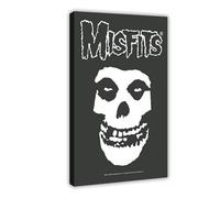 tcagd Misfits,Classic Fiend Skull Flag Canvas Poster Wall Art Decor Print Picture Paintings for Living Room Bedroom Decoration 08x12inch(20x30cm)