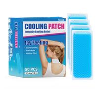 TCANG Disposable Cooling Patches for Outdoor Activities, Cooling Sheets for Muscle Soreness, Instant Ice Packs for Injuries, Discomfort, Headache, Pack of 50