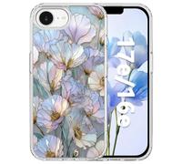 Tcaraersing for iPhone 17e/16e 6.1" Magnetic Case[Compatible with MagSafe] Aesthetic Vintage Stained Glass Bloom Flower Design, Slim Fit Hard PC Back Shockproof Cute Clear Phone Cover, Carnation