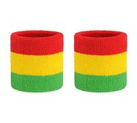 Tcare 2Pcs Colorful National Flag Wrist Sweatbands Sports Breathable Polyester Wristbands Wrist Wraps for Gym Sports (3)
