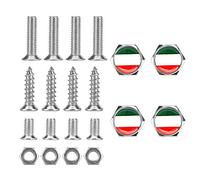 Tcare Mini Silicon Surface Italy Italian Flag license plate frame screws anti - theft screws 4Pcs/Set Universal Car Styling