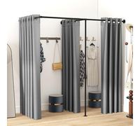 Tcatec F-type Changing Room for Clothing Stores, Large Double Changing Room Divider, Privacy Protection, Clothing, Business, Changing Rooms, Curtains, Divider for Shopping Mall, Office, Grey
