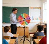 Tcatec Spin Prize Wheel 14 Slots Wheel Spinner Color Tabletop Roulette Spinner Height Adjustable Spinny Wheels Spinning Game Party Tripod Floor Stand with Dry Erase Marker and Eraser