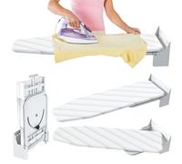 Tcatec Wall Mounted Ironing Board 95 x 30cm Folding Ironing Board with Heat Resistant Cover 180° Rotable Metal Iron Board Space Saving